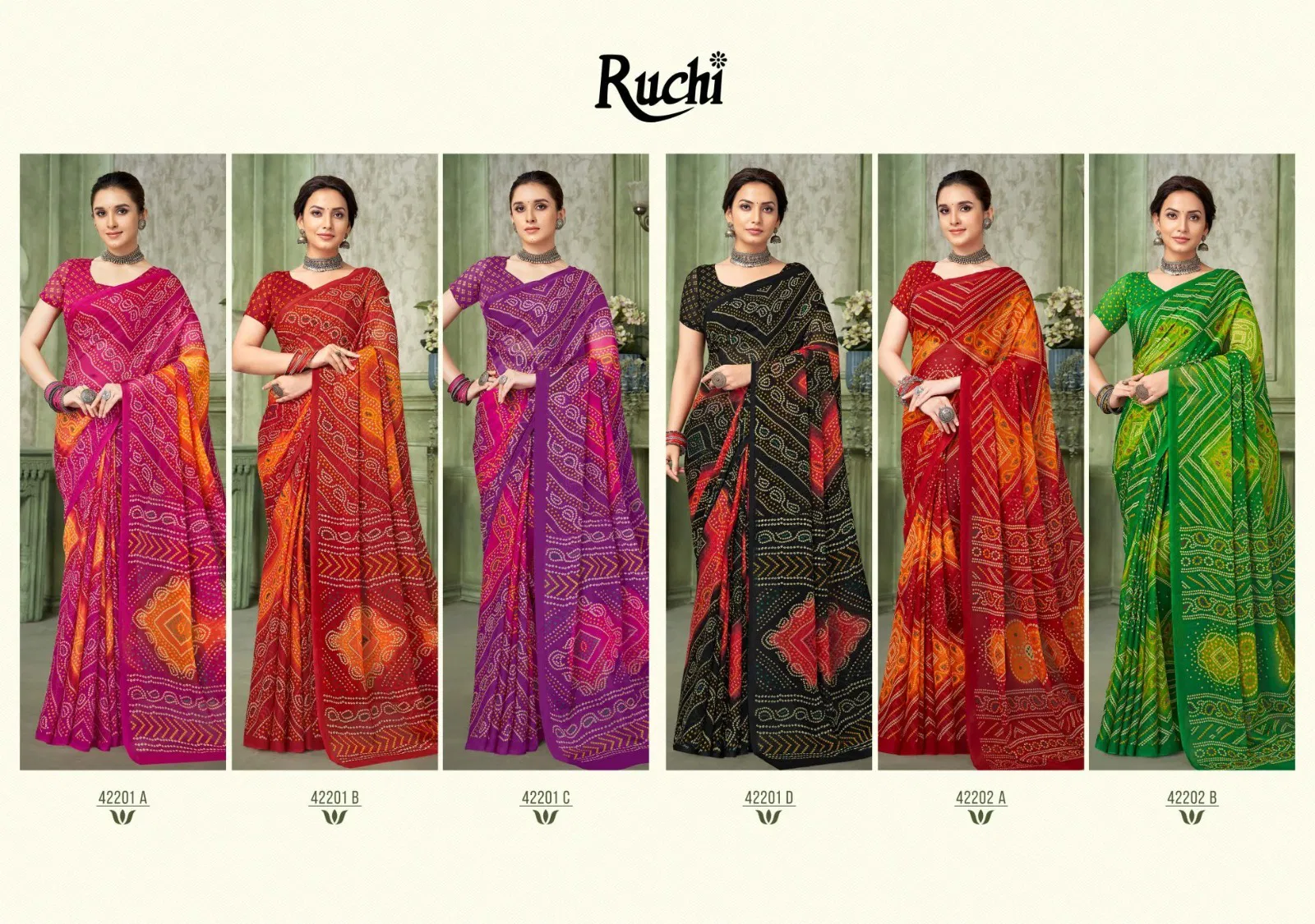 Star Chiffon Vol 193 By Ruchi Chiffon Saree Wholesale In India